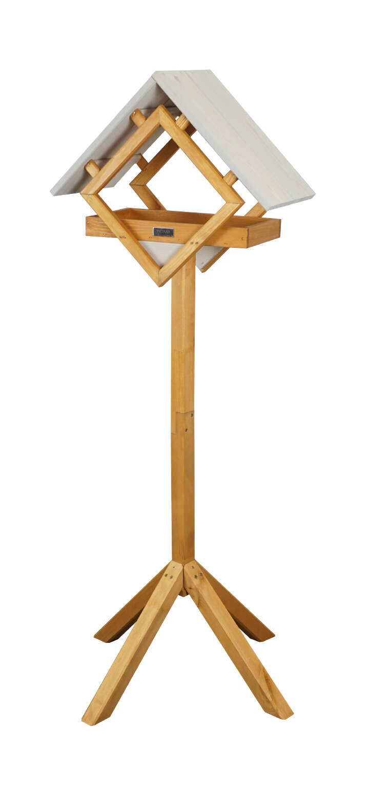 Vogelhaus aus Kiefer, grau / holzfarben